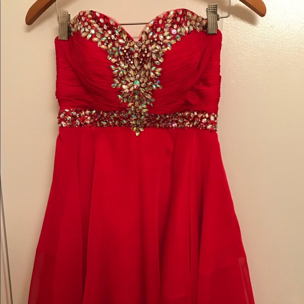 Red dress with sequins